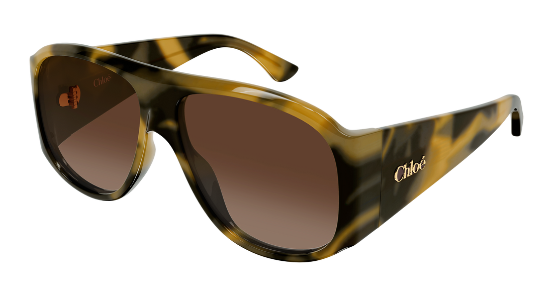 Zonnebrillen chloé ch0347s 008 havana pilot/navigator femenino maat 60mm - Hoofdaanzicht