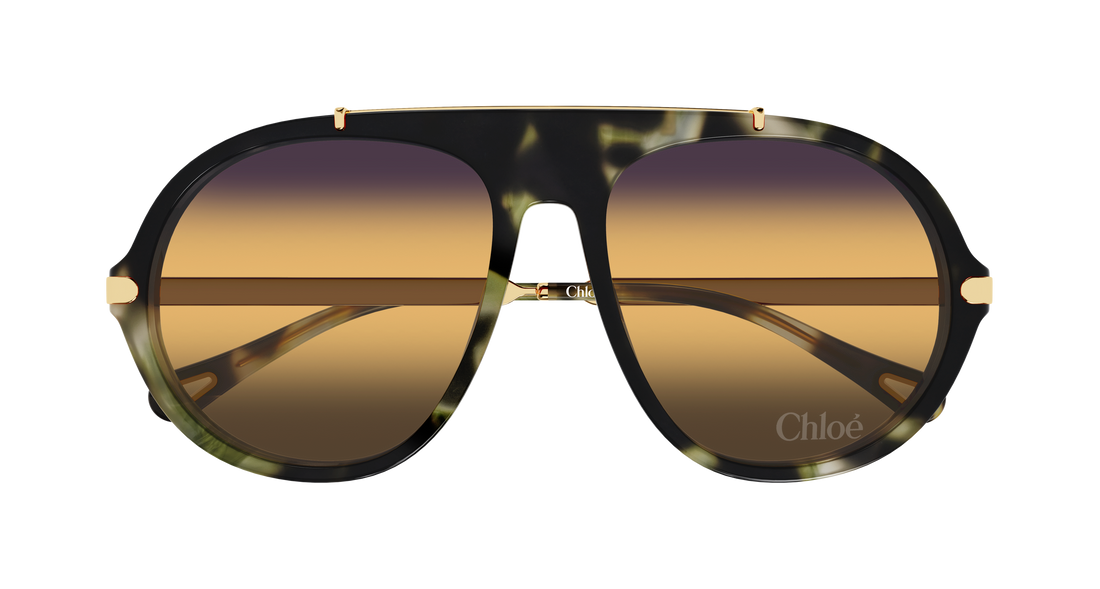 Óculos de sol chloé ch0357s 003 havana round/oval/panthos femenino tamanho 58mm - Vista de detalhe