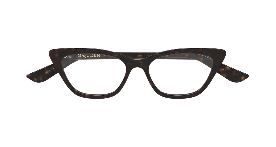 Brillen alexander mcqueen am0560o 002 havana cat eye femenino größe 52mm - Detailansicht