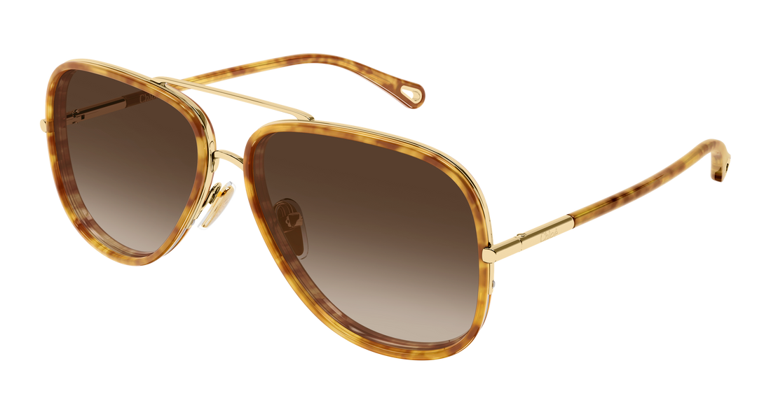 Óculos de sol chloé ch0382s 002 dorado pilot/navigator femenino tamanho 60mm - Vista principal