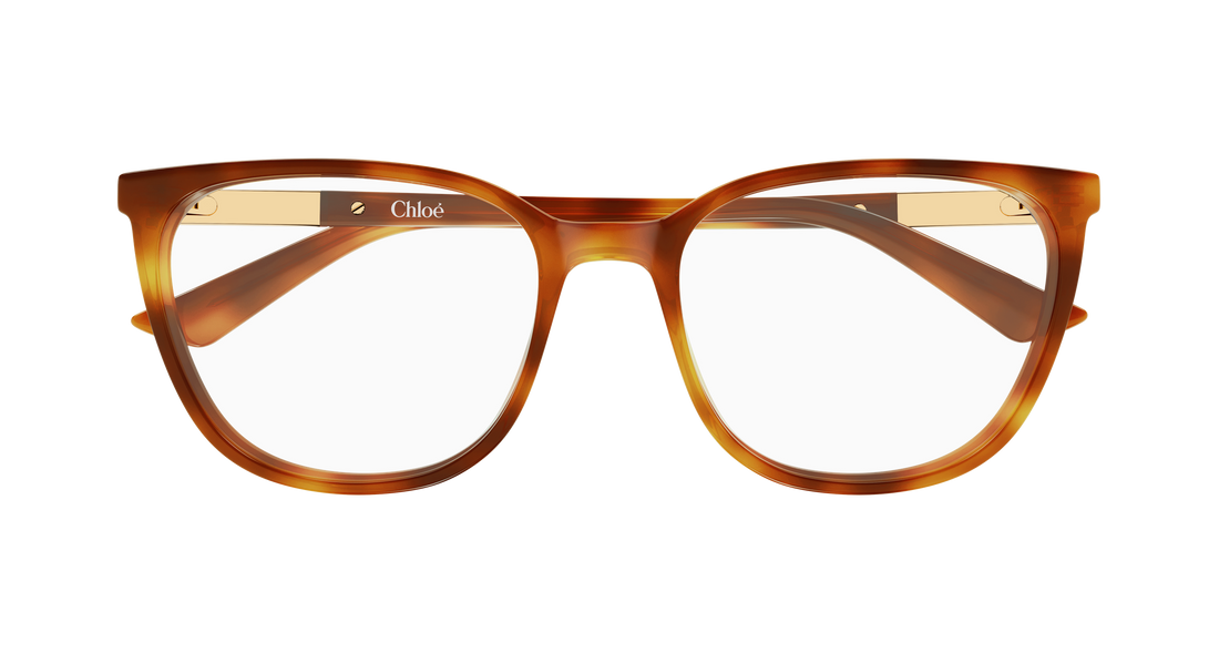 Occhiali da vista chloé ch0370ol 007 havana cat eye femenino taglia 56mm - Vista dettagliata
