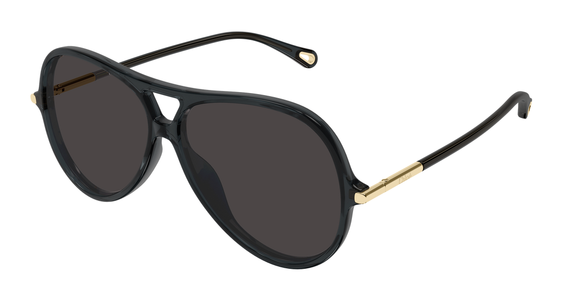 Solbriller chloé ch0395s 001 gris round/oval/panthos femenino størrelse 59mm - Hovedvisning