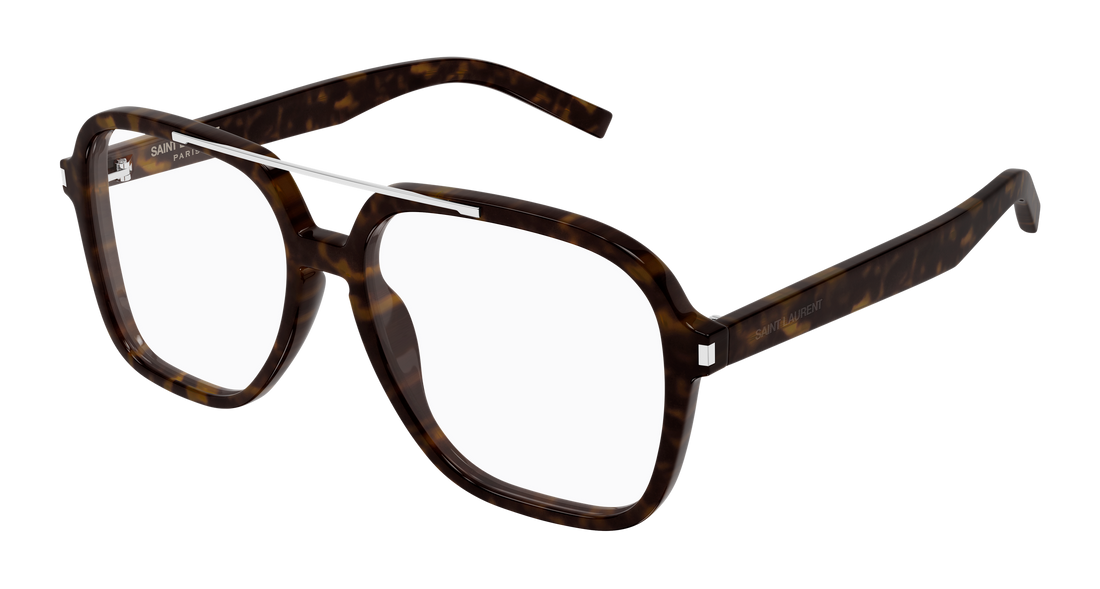 Prescription glasses saint laurent sl 545 opt 002 havana rectangular / squared femenino size 58mm - Main view
