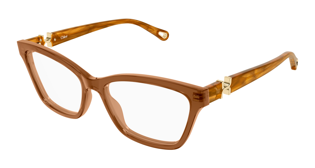 Brillen chloé ch0412o 009 marron cat eye femenino maat 56mm - Hoofdaanzicht