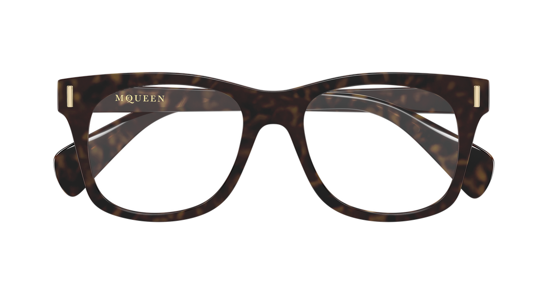 Gafas graduadas alexander mcqueen am0551o 002 havana rectangular / squared masculino talla 52mm - Vista de detalle