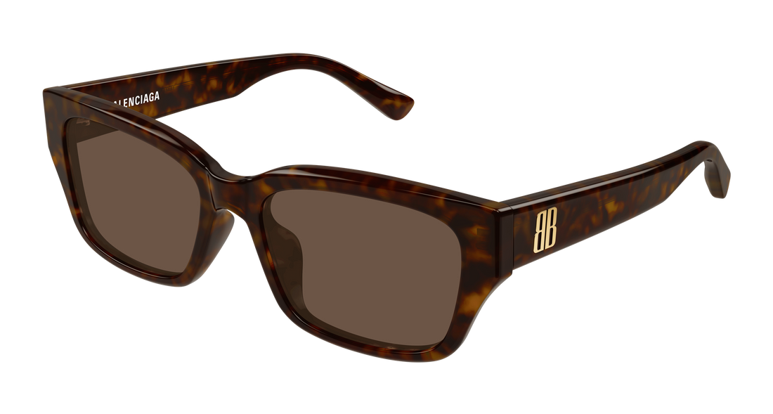 Solbriller balenciaga bb0480sk 002 havana rectangular / squared unisex størrelse 56mm - Hovedvisning