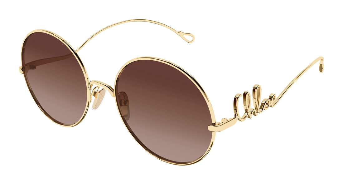 Lunettes de soleil chloé ch0372s 001 dorado round/oval/panthos femenino taille 56mm - Vue principale
