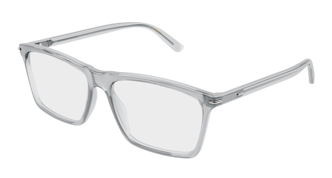 Lunettes de vue gucci gg1445o 015 gris rectangular / squared masculino taille 56mm - Vue principale