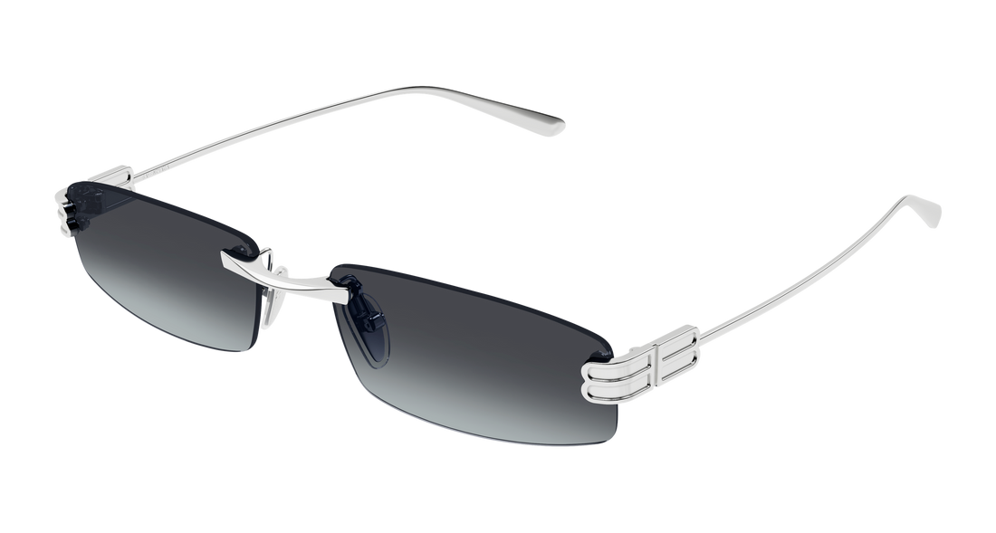 Lunettes de soleil balenciaga bb0488s 006 plateado rectangular / squared masculino taille 62mm - Vue principale