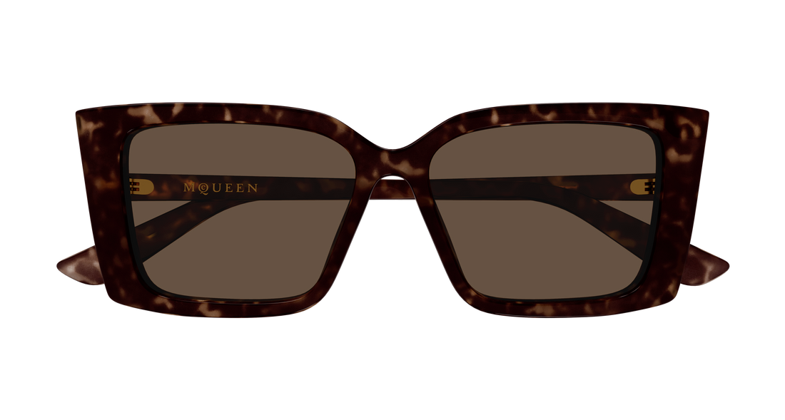 Solbriller alexander mcqueen am0578s 002 havana cat eye femenino størrelse 56mm - Detaljeret visning