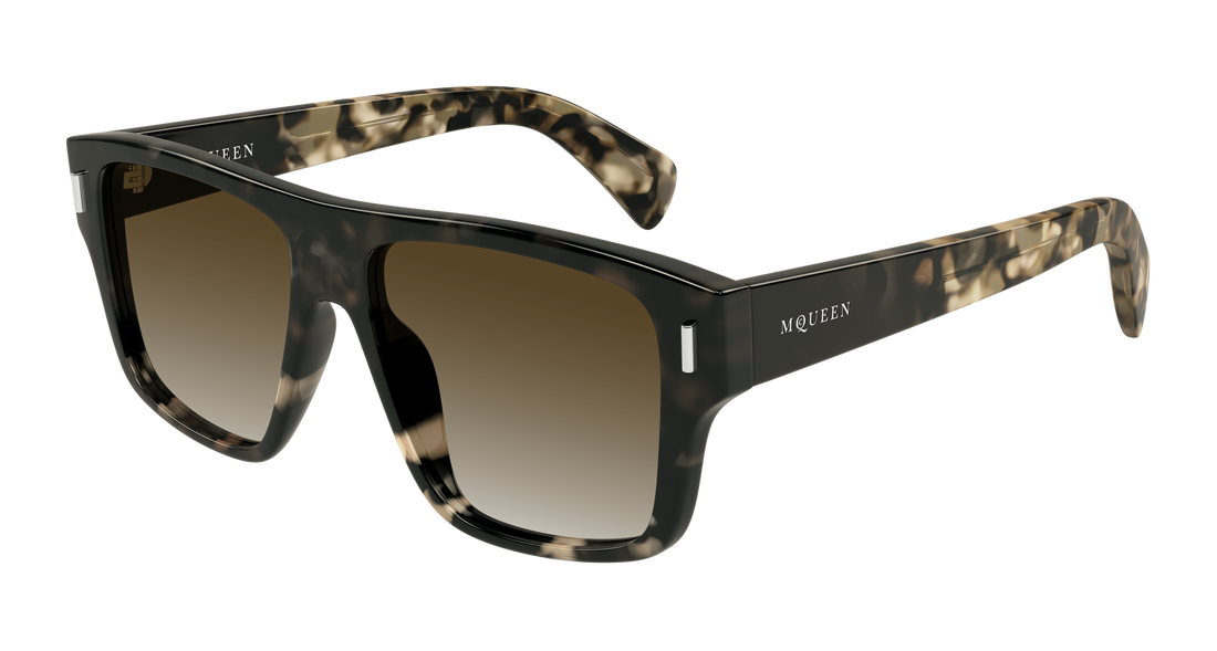 Óculos de sol alexander mcqueen am0550s 002 havana rectangular / squared masculino tamanho 55mm - Vista principal