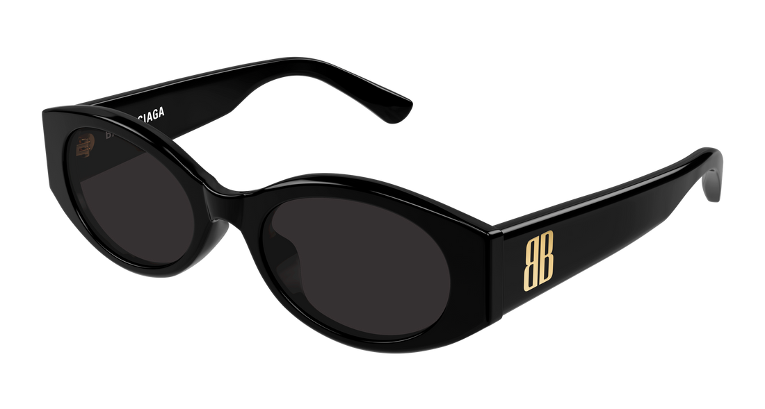Solbriller balenciaga bb0477sa 001 negro round/oval/panthos femenino størrelse 53mm - Hovedvisning