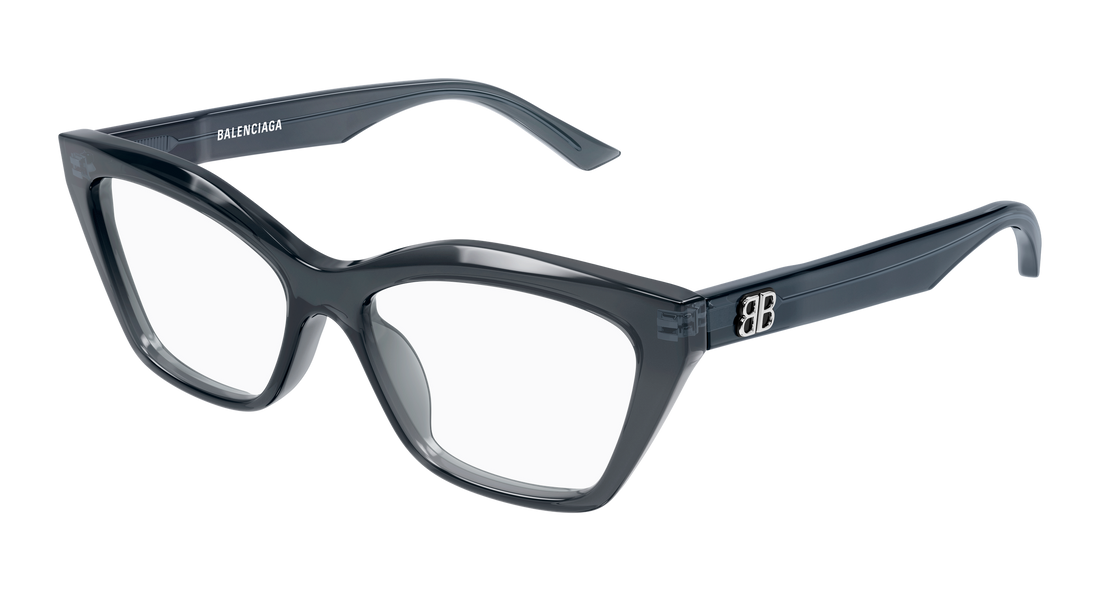 Occhiali da vista balenciaga bb0342o 018 gris cat eye femenino taglia 55mm - Vista principale