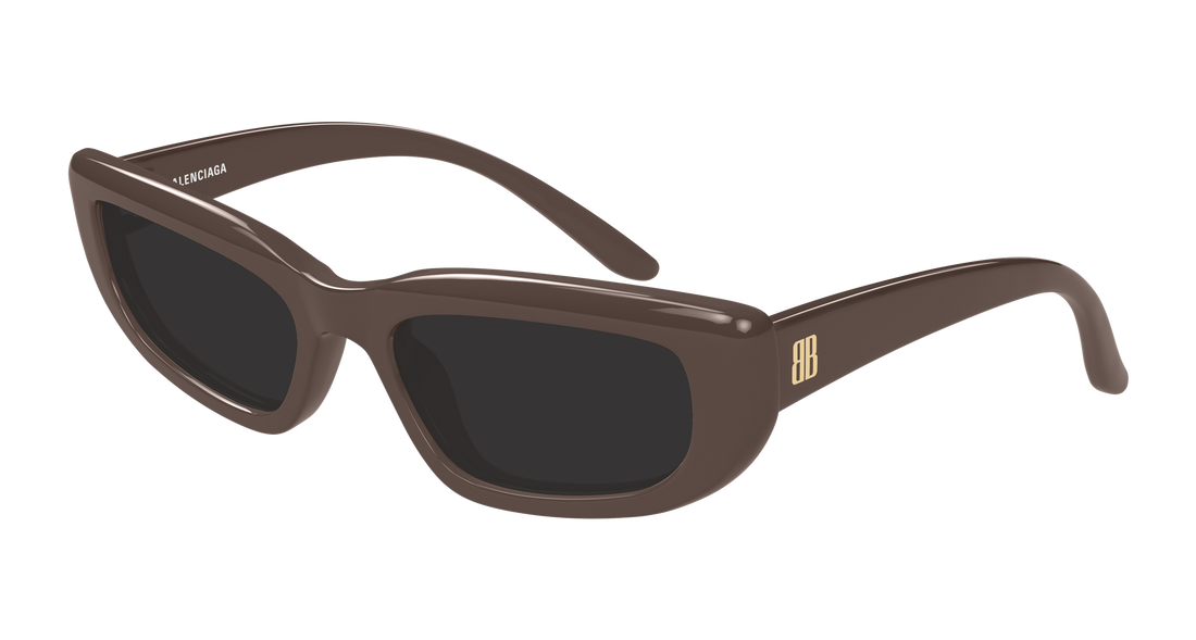 Solbriller balenciaga bb0516s 004 marron geometrical/directional femenino størrelse 55mm - Hovedvisning