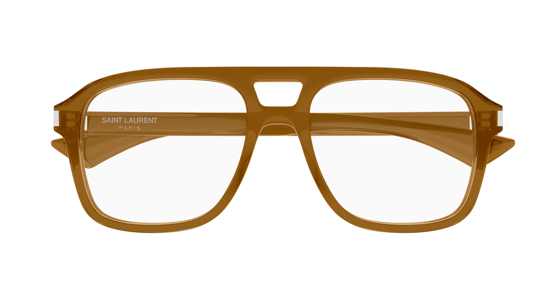 Occhiali da vista saint laurent sl 881 opt 005 marron masculino taglia 55mm - Vista dettagliata