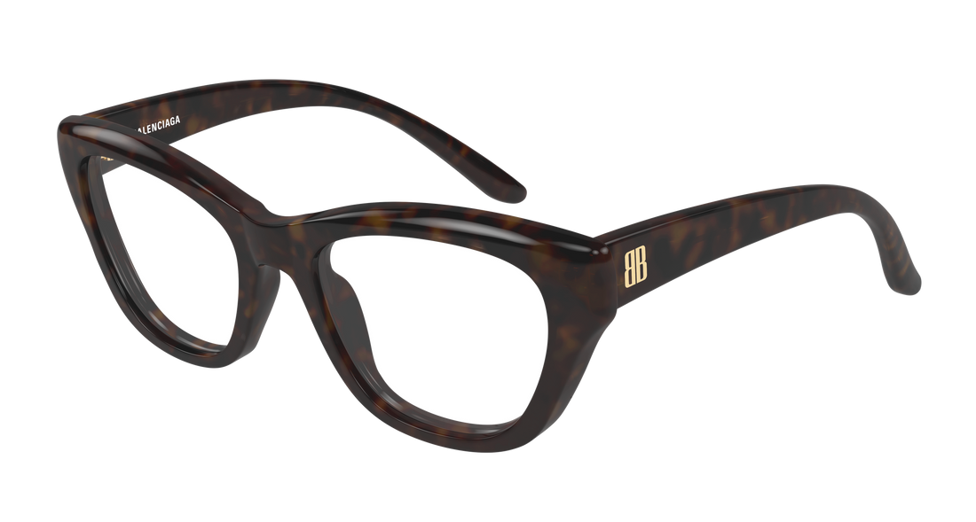Glasögon balenciaga bb0519o 006 havana butterfly femenino storlek 55mm - Huvudvy