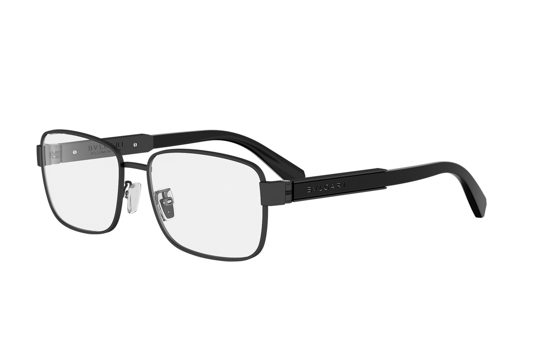 Brillen bvlgari aluminium bv50085u 002 black rectangular masculino maat 58mm - Hoofdaanzicht