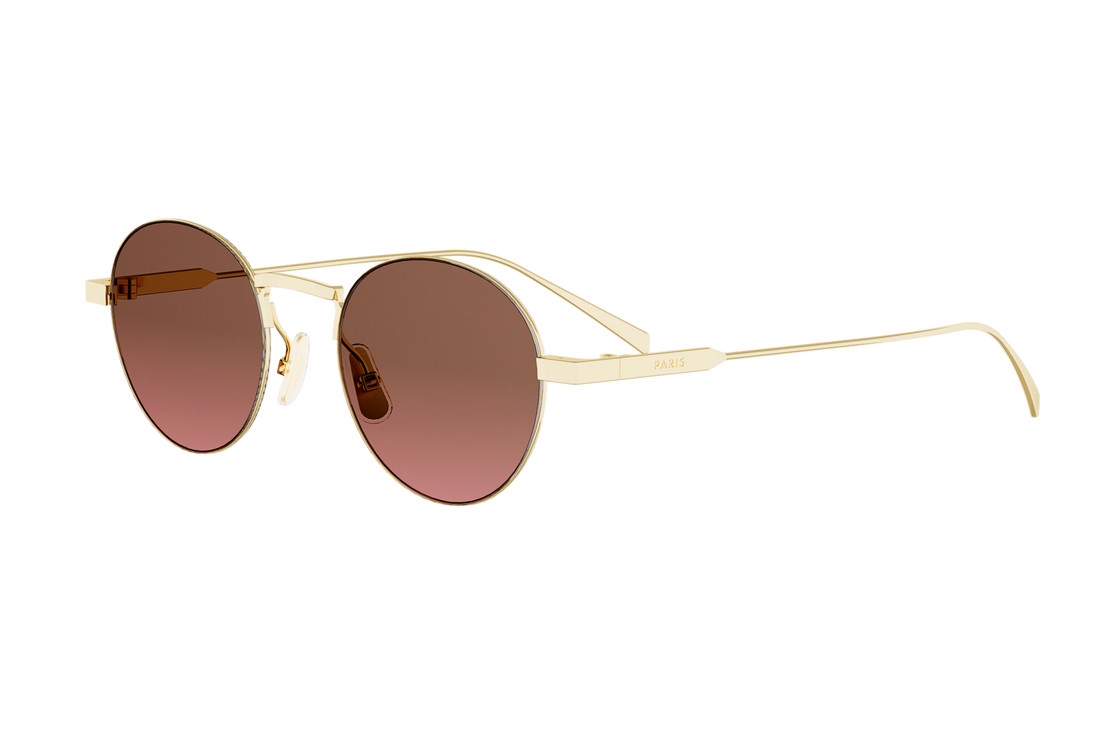 Zonnebrillen celine metal cl40346u 32f gold round femenino maat 49mm - Hoofdaanzicht