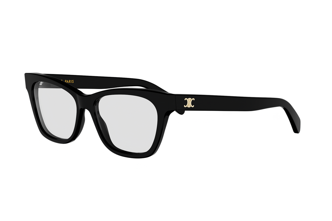 Prescription glasses celine triomphe mini cl50184i 001 black cat eye femenino size 54mm - Main view