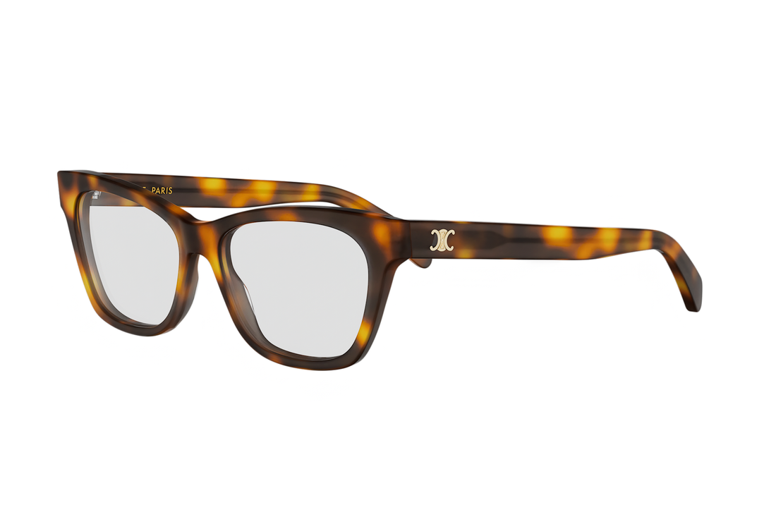 Prescription glasses celine triomphe mini cl50184i 053 havana cat eye femenino size 54mm - Main view