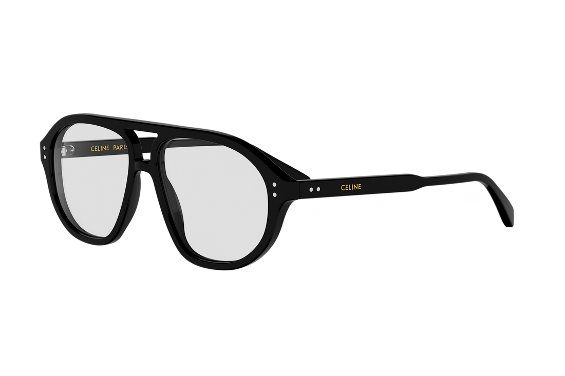 Óculos graduados celine thin cl50191i 001 black pilot masculino tamanho 56mm - Vista principal