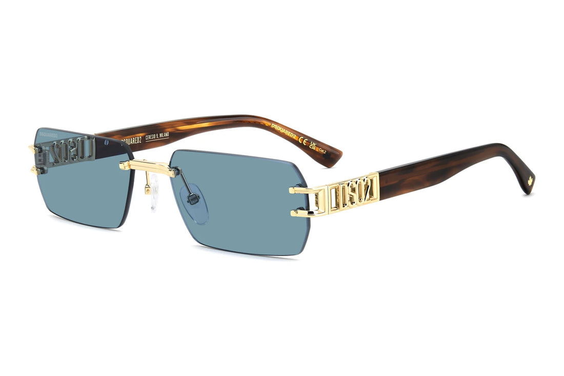 Lunettes de soleil dsquared2 d2 0189/s 000 ku dorado rectangular masculino taille 57mm - Vue principale