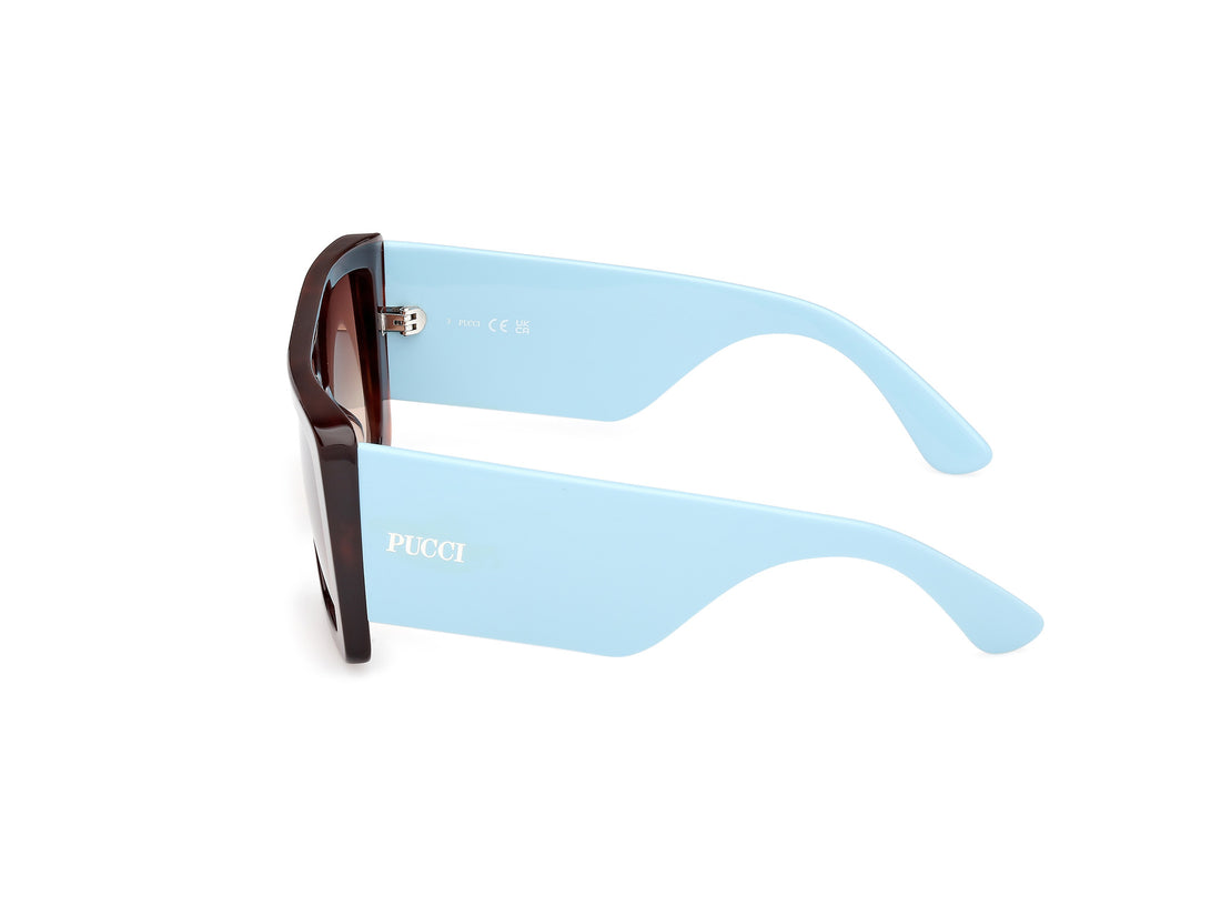 Óculos de sol emilio pucci ep0230 53f havana square femenino tamanho 56mm - Vista de detalhe