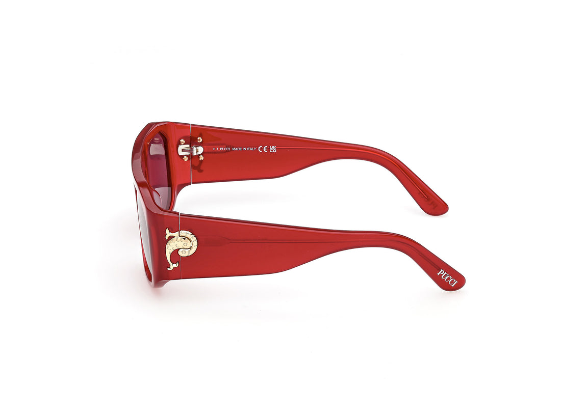 Occhiali da sole emilio pucci ep0242 66s rojo rectangular femenino taglia 54mm - Vista dettagliata