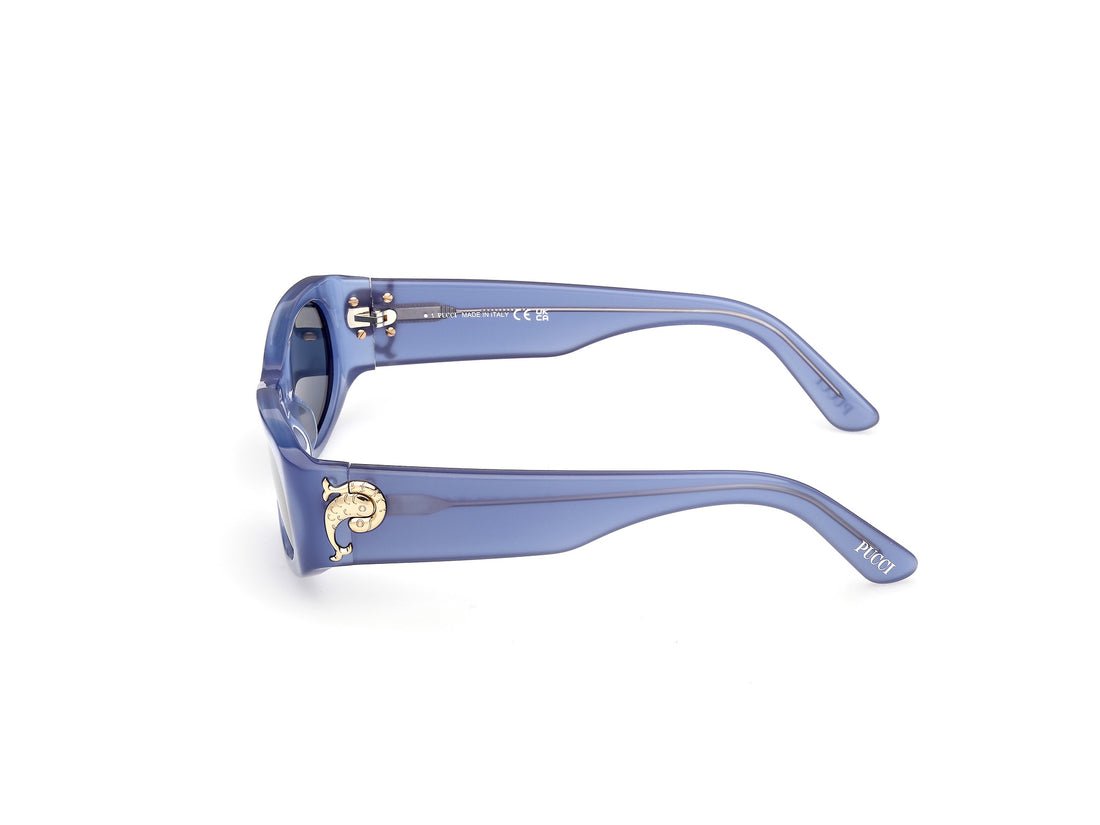 Sonnenbrillen emilio pucci ep0243 90v azul shield femenino größe 54mm - Detailansicht