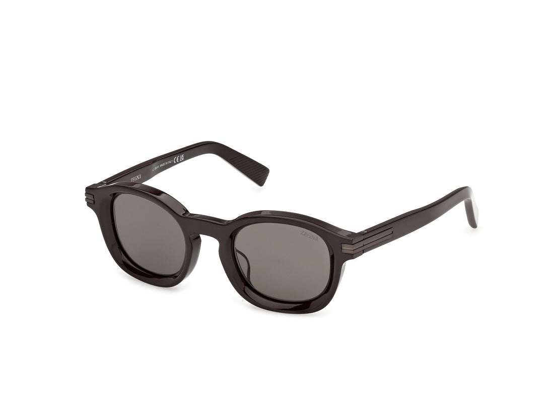 Solbriller ermenegildo zegna ez0229 48d marron round unisex størrelse 47mm - Hovedvisning