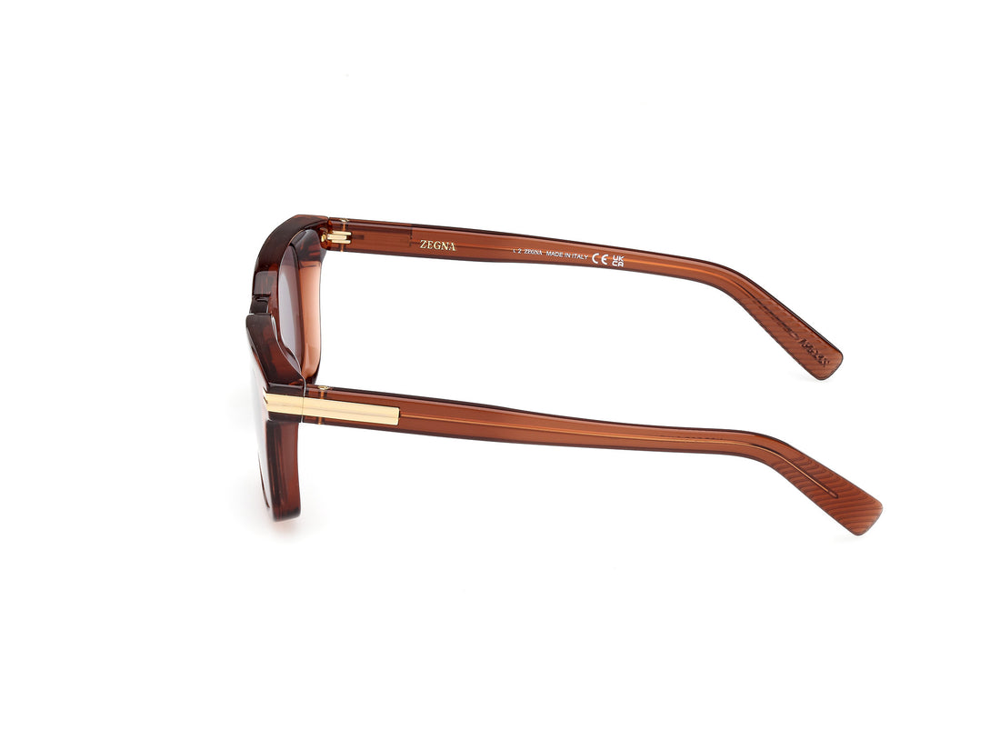 Occhiali da sole ermenegildo zegna ez0230 50a marron masculino taglia 50mm - Vista dettagliata
