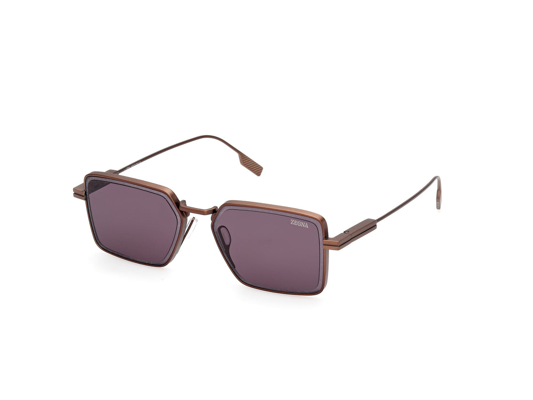 Occhiali da sole ermenegildo zegna ez0243 38a bronce rectangular masculino taglia 56mm - Vista principale