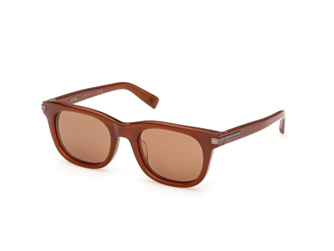 Lunettes de soleil ermenegildo zegna ez0281 45e marron geometric masculino taille 52mm - Vue principale