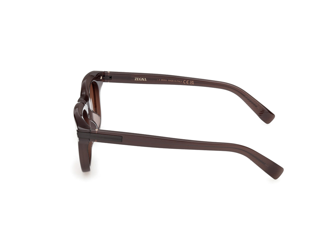 Lunettes de soleil ermenegildo zegna ez0281 48e marron geometric masculino taille 52mm - Vue détaillée