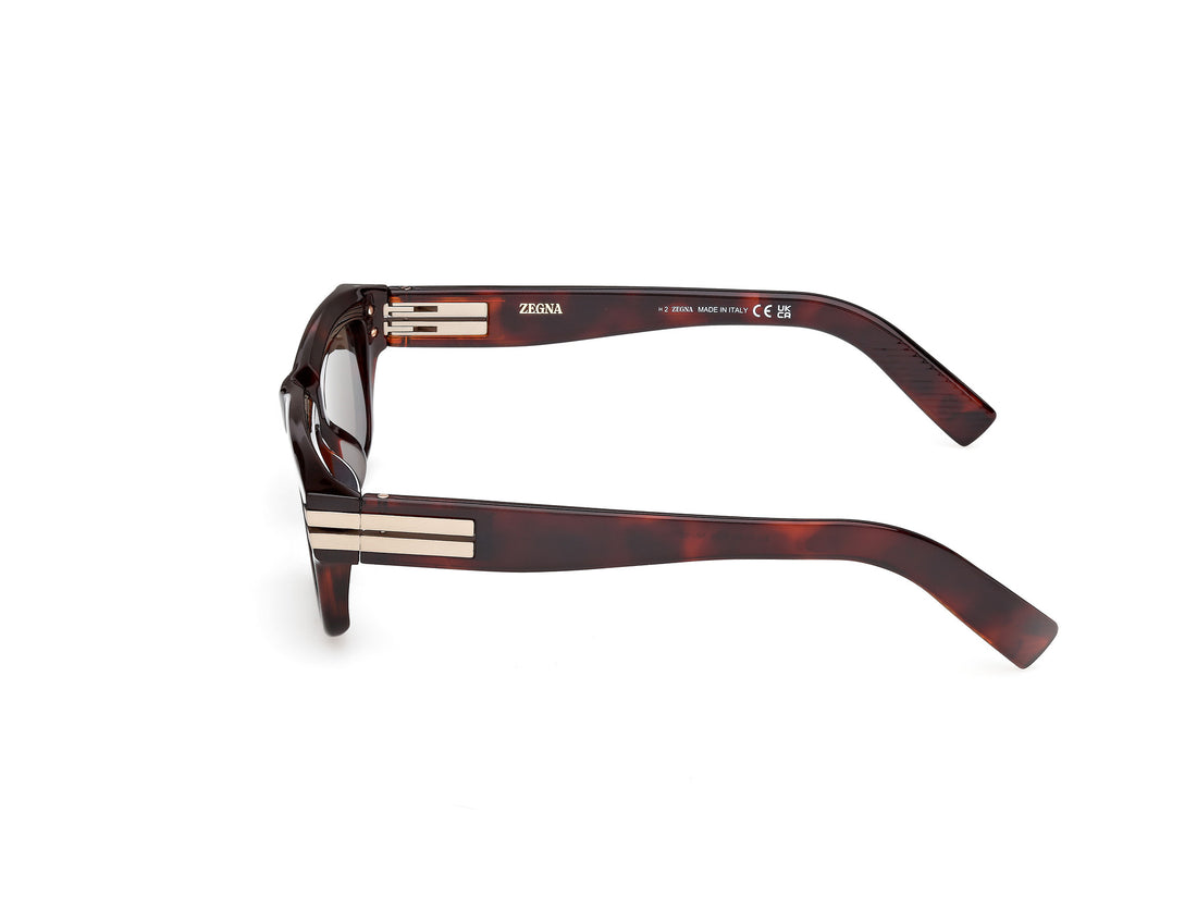 Lunettes de soleil ermenegildo zegna ez0282 54n havana rectangular masculino taille 56mm - Vue détaillée