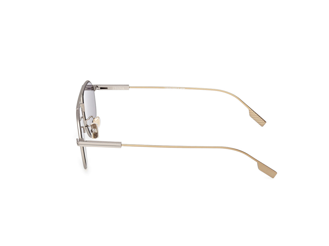 Lunettes de soleil ermenegildo zegna ez0289 17a plateado geometric masculino taille 56mm - Vue détaillée