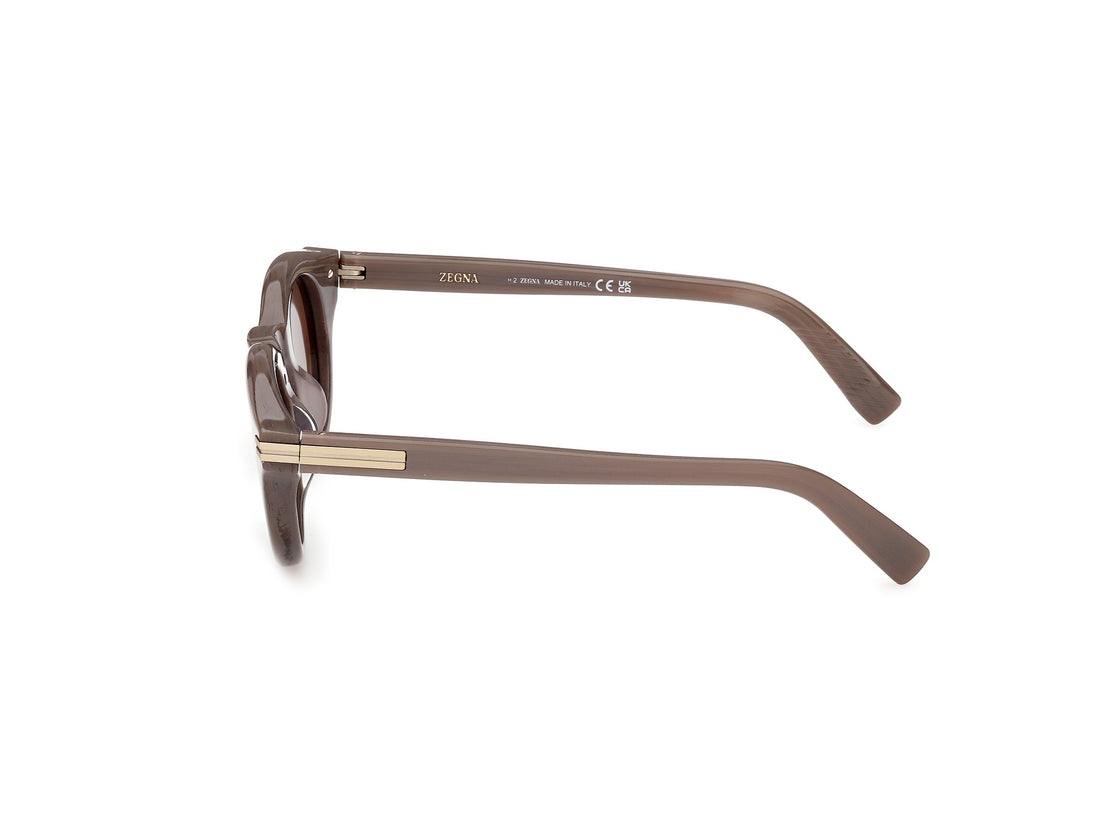 Gafas de sol ermenegildo zegna ez0302 59e beige round masculino talla 46mm - Vista de detalle