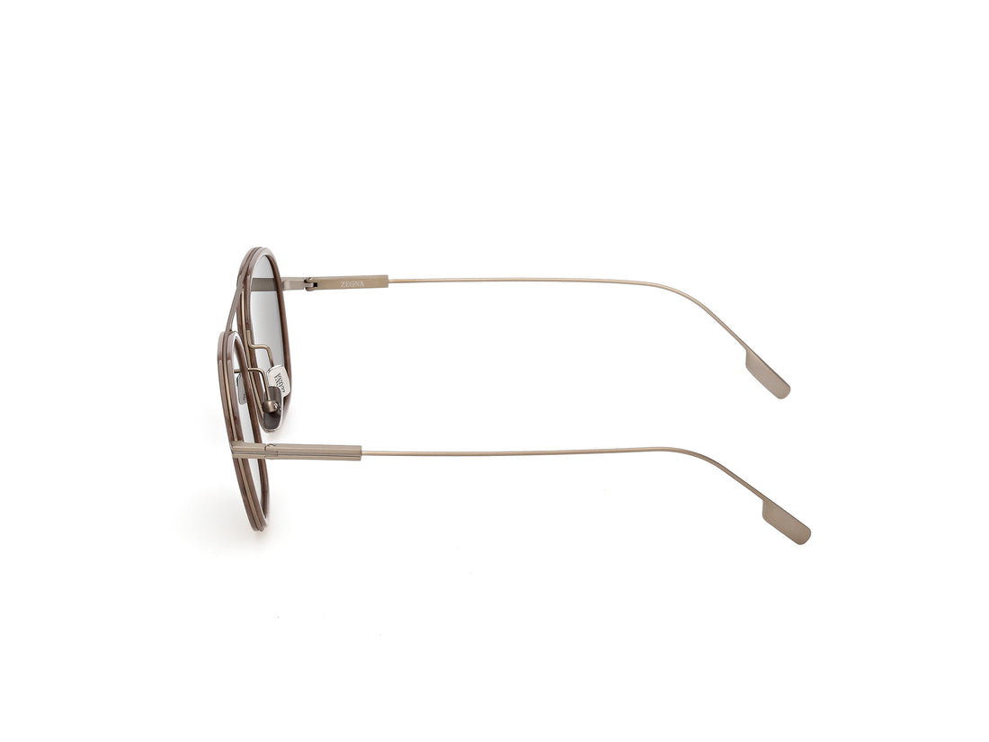 Óculos de sol ermenegildo zegna ez0306 59d beige geometric masculino tamanho 51mm - Vista de detalhe
