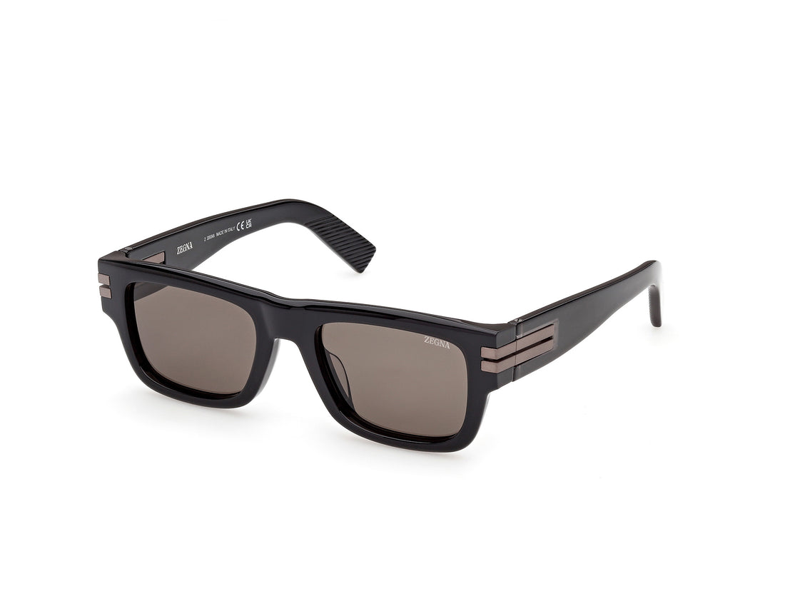 Solbriller ermenegildo zegna ez0317 05e negro rectangular masculino størrelse 53mm - Hovedvisning