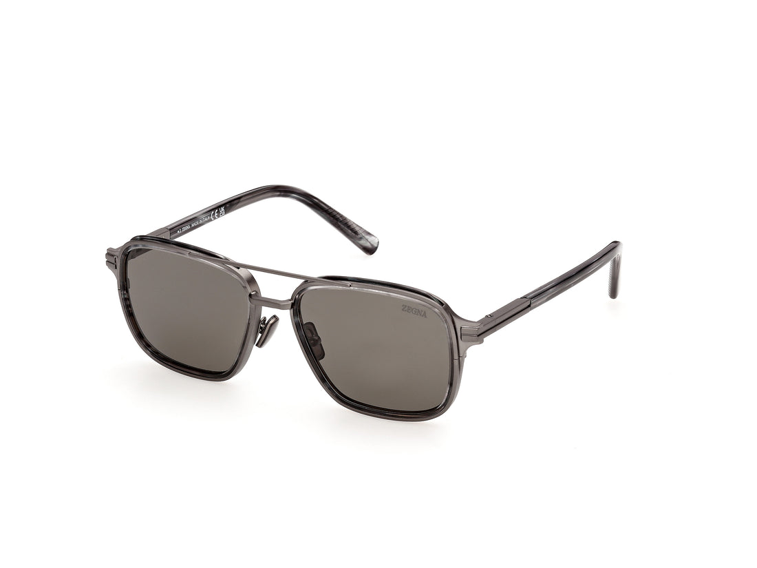Solbriller ermenegildo zegna ez0321 08d plateado navigator masculino størrelse 55mm - Detaljeret visning