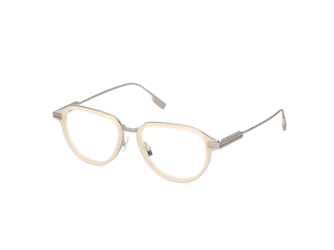 Brillen ermenegildo zegna ez5298 057 beige geometric masculino maat 53mm - Hoofdaanzicht