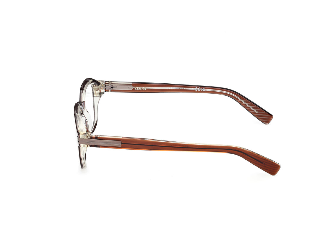 Gafas graduadas ermenegildo zegna ez5305 047 marron geometric masculino talla 51mm - Vista de detalle