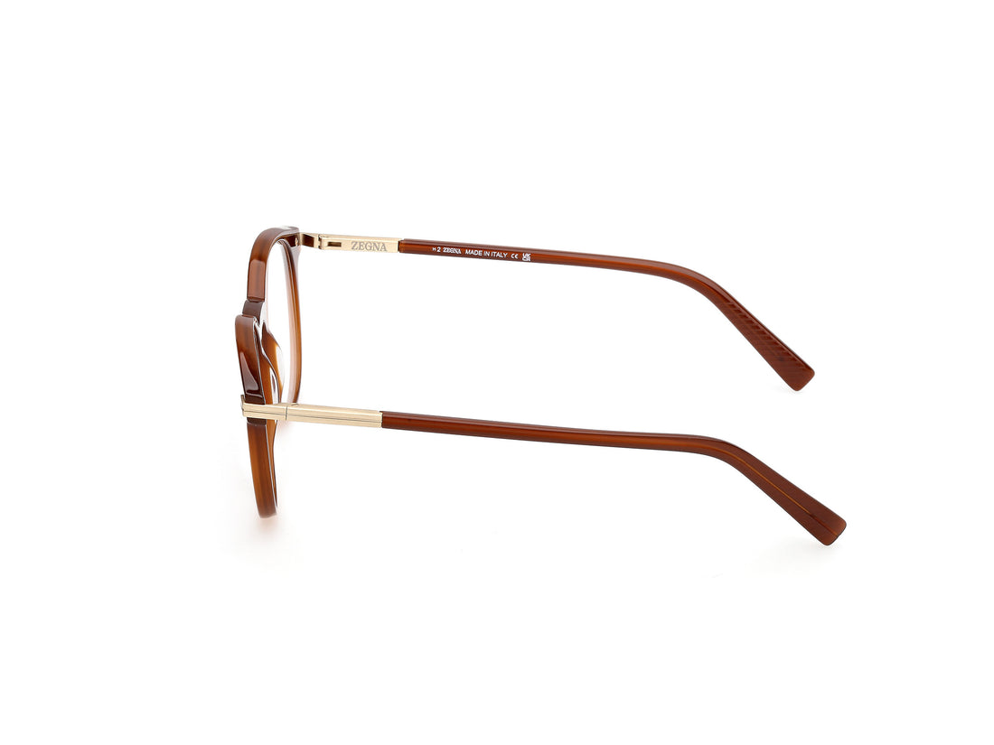 Brillen ermenegildo zegna ez5310 048 marron round masculino maat 52mm - Detailaanzicht