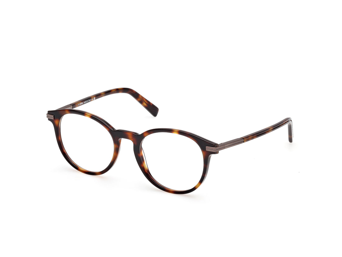 Brillen ermenegildo zegna ez5310 055 havana round masculino maat 52mm - Hoofdaanzicht