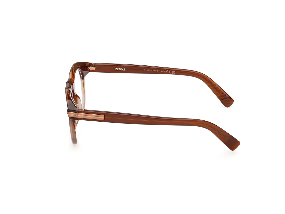 Gafas graduadas ermenegildo zegna ez5325 050 marron round masculino talla 46mm - Vista de detalle