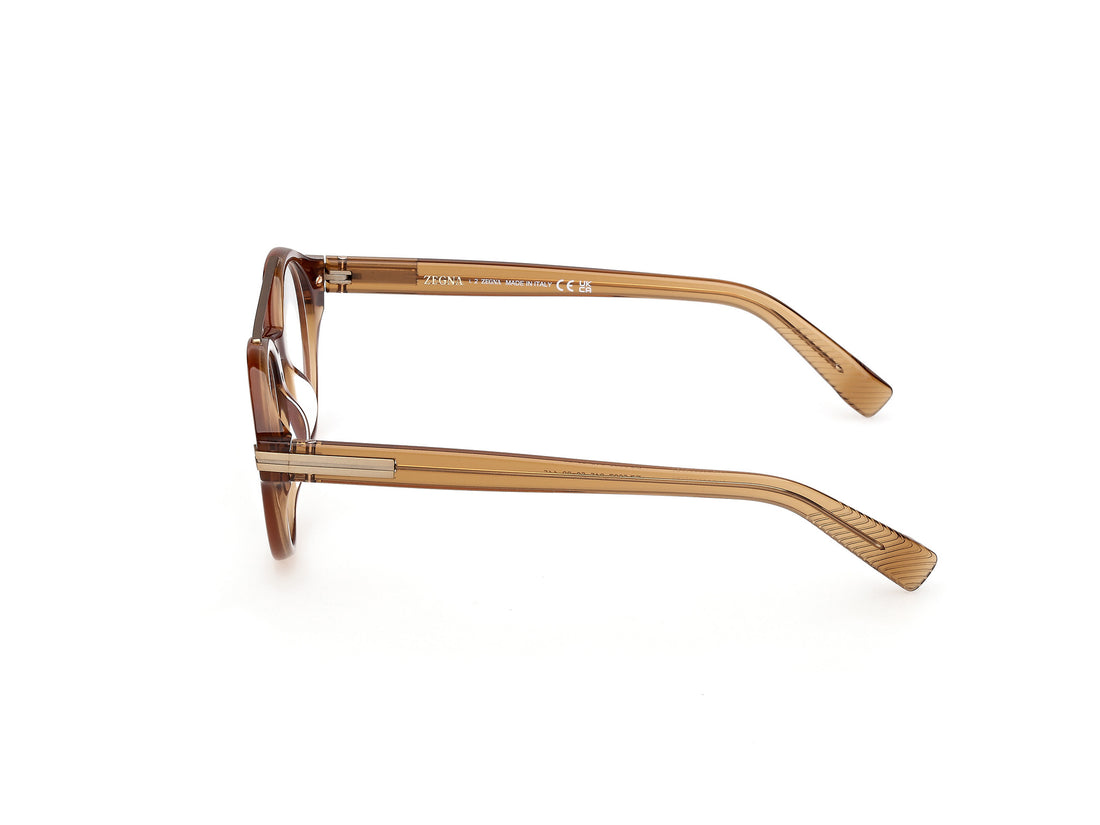 Gafas graduadas ermenegildo zegna ez5327 045 marron round masculino talla 50mm - Vista de detalle