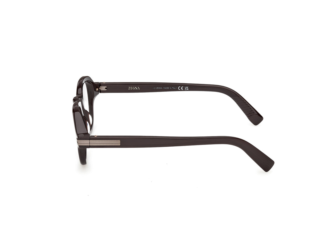 Occhiali da vista ermenegildo zegna ez5341 050 marron geometric masculino taglia 47mm - Vista dettagliata