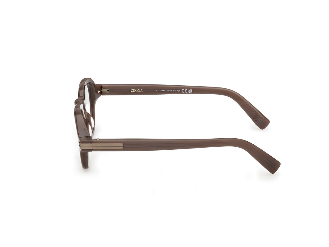 Occhiali da vista ermenegildo zegna ez5341 059 beige geometric masculino taglia 47mm - Vista dettagliata