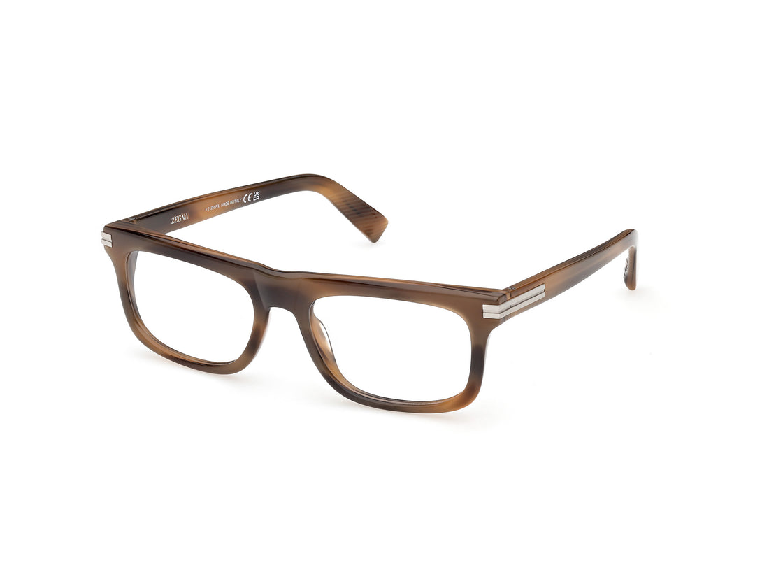 Occhiali da vista ermenegildo zegna ez5343 052 havana rectangular masculino taglia 56mm - Vista principale