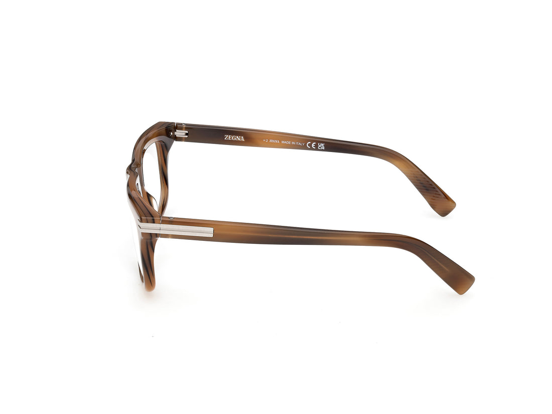 Occhiali da vista ermenegildo zegna ez5343 052 havana rectangular masculino taglia 56mm - Vista dettagliata